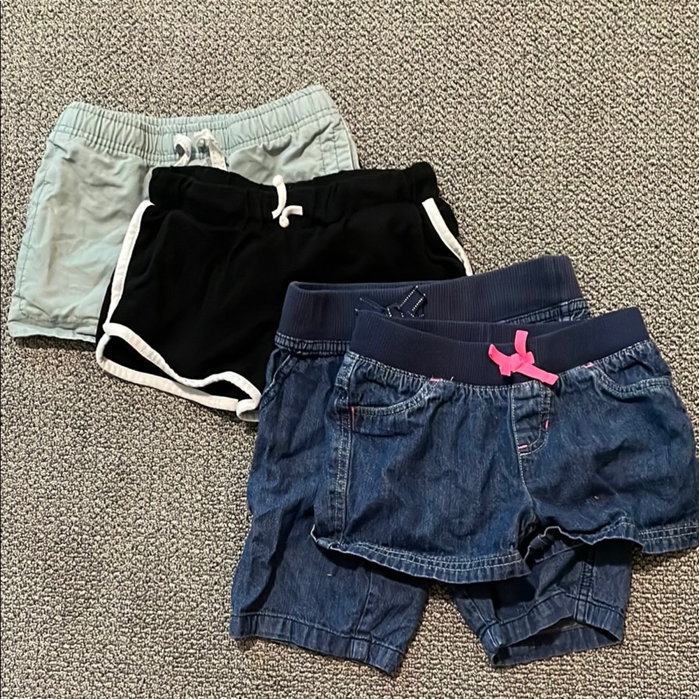 Stylish Kids Denim and Athletic Shorts Set